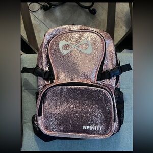 NFINITY Rose Gold Glitter Kids Backpack